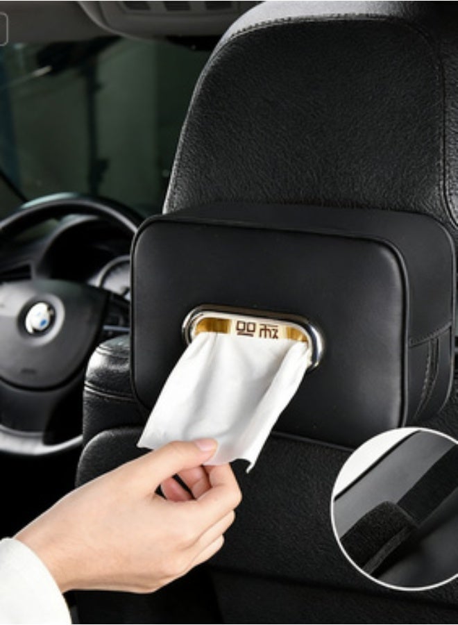 Joybos Car Tissue Holder Solid Color Tissues Box Cover Premium Leather Tissue Holder Auto Visor Tissue Case Holder Hanging Paper Storage Rectangle Napkin Holder Car Accessoriesr- For Cars/Trucks/Suvs (Ergonomic Design, Easy Installation) - Image 3